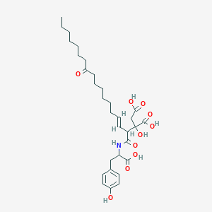 molecular formula C31H45NO10 B1245002 2-[[1,11-Dioxo-2-(1-hydroxy-1,2-dicarboxyethyl)-3-octadecenyl]amino]-3-(4-hydroxyphenyl)propionic acid 