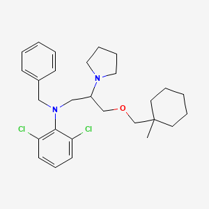 molecular formula C28H38Cl2N2O B1245006 N-benzyl-2,6-dichloro-N-[3-[(1-methylcyclohexyl)methoxy]-2-pyrrolidin-1-ylpropyl]aniline 