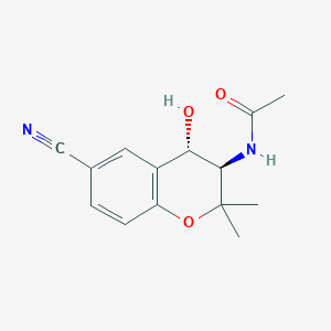 molecular formula C14H16N2O3 B1245020 N-[(3R,4S)-6-cyano-4-hydroxy-2,2-dimethyl-3,4-dihydrochromen-3-yl]acetamide 