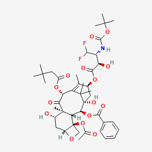 [(1S,2S,3R,4S,7R,9S,10S,12R,15S)-4-acetyloxy-15-[(2R,3R)-4,4-difluoro-2-hydroxy-3-[(2-methylpropan-2-yl)oxycarbonylamino]butanoyl]oxy-12-(3,3-dimethylbutanoyloxy)-1,9-dihydroxy-10,14,17,17-tetramethyl-11-oxo-6-oxatetracyclo[11.3.1.03,10.04,7]heptadec-13-en-2-yl] benzoate