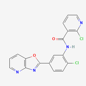 molecular formula C18H10Cl2N4O2 B12450412 2-chloro-N-[2-chloro-5-([1,3]oxazolo[4,5-b]pyridin-2-yl)phenyl]pyridine-3-carboxamide 
