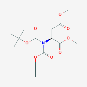 molecular formula C16H27NO8 B12450437 Dimethyl N,N-bis(tert-butoxycarbonyl)-L-aspartate 