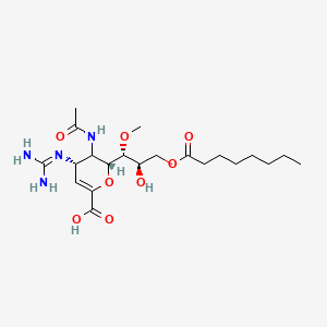 (2R,4S)-4-carbamimidamido-3-acetamido-2-((1R,2R)-2-hydroxy-1-methoxy-3-(octanoyloxy)propyl)-3,4-dihydro-2H-pyran-6-carboxylic acid