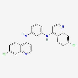 molecular formula C24H16Cl2N4 B1245076 N,N'-Bis(7-chloro-4-quinolyl)-m-phenylenediamine 
