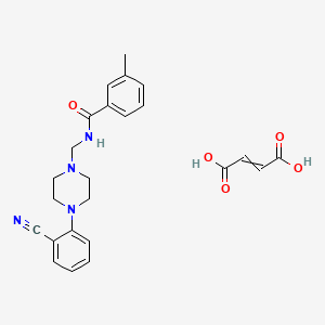 molecular formula C24H26N4O5 B12450936 N-{[4-(2-Cyanophenyl)piperazin-1-YL]methyl}-3-methylbenzamide; maleic acid 