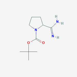 molecular formula C10H19N3O2 B12450983 Tert-butyl 2-carbamimidoylpyrrolidine-1-carboxylate 