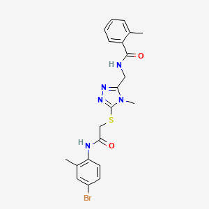 molecular formula C21H22BrN5O2S B12450993 N-{[5-({2-[(4-bromo-2-methylphenyl)amino]-2-oxoethyl}sulfanyl)-4-methyl-4H-1,2,4-triazol-3-yl]methyl}-2-methylbenzamide 