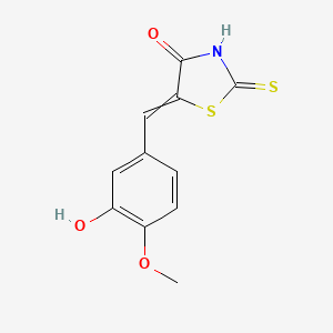 molecular formula C11H9NO3S2 B12451014 (5E)-5-[(3-hydroxy-4-methoxyphenyl)methylidene]-2-sulfanyl-1,3-thiazol-4-one 