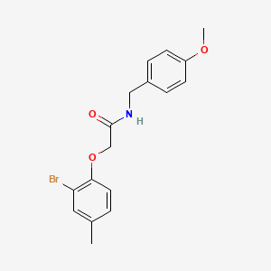 molecular formula C17H18BrNO3 B12451071 2-(2-bromo-4-methylphenoxy)-N-[(4-methoxyphenyl)methyl]acetamide 