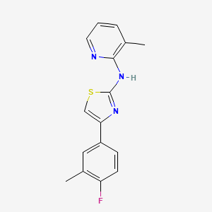 molecular formula C16H14FN3S B12451090 N-[4-(4-fluoro-3-methylphenyl)-1,3-thiazol-2-yl]-3-methylpyridin-2-amine 