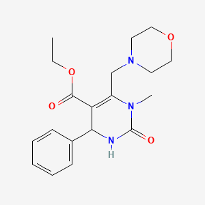 molecular formula C19H25N3O4 B12451091 Ethyl 1-methyl-6-(morpholin-4-ylmethyl)-2-oxo-4-phenyl-1,2,3,4-tetrahydropyrimidine-5-carboxylate 