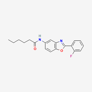 molecular formula C19H19FN2O2 B12451103 N-[2-(2-fluorophenyl)-1,3-benzoxazol-5-yl]hexanamide 