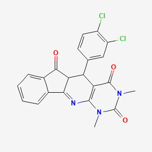molecular formula C22H15Cl2N3O3 B12451120 2-(3,4-dichlorophenyl)-5,7-dimethyl-5,7,9-triazatetracyclo[8.7.0.03,8.011,16]heptadeca-3(8),9,11,13,15-pentaene-4,6,17-trione 