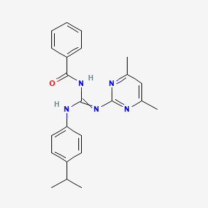 molecular formula C23H25N5O B12451130 N-[N'-(4,6-dimethylpyrimidin-2-yl)-N-(4-propan-2-ylphenyl)carbamimidoyl]benzamide 