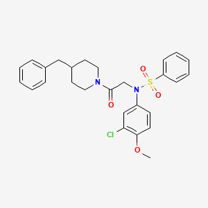 molecular formula C27H29ClN2O4S B12451158 N-[2-(4-benzylpiperidin-1-yl)-2-oxoethyl]-N-(3-chloro-4-methoxyphenyl)benzenesulfonamide 