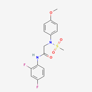 molecular formula C16H16F2N2O4S B12451184 N-(2,4-difluorophenyl)-N~2~-(4-methoxyphenyl)-N~2~-(methylsulfonyl)glycinamide 