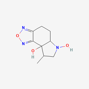 molecular formula C9H13N3O3 B12451205 8-methyl-5,5a,7,8-tetrahydro-4H-[1,2,5]oxadiazolo[3,4-e]indole-6,8a-diol 