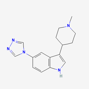 molecular formula C16H19N5 B1245121 N-methyl-4-[5-(1,2,4-triazol-4-yl)-1H-indol-3-yl]piperidine 