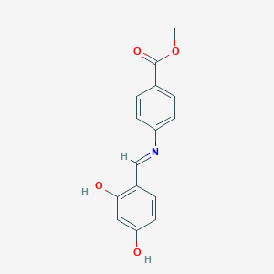 molecular formula C15H13NO4 B12451224 methyl 4-{[(E)-(2,4-dihydroxyphenyl)methylidene]amino}benzoate 