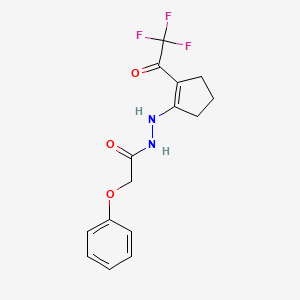 molecular formula C15H15F3N2O3 B12451246 2-phenoxy-N'-[2-(trifluoroacetyl)cyclopent-1-en-1-yl]acetohydrazide 