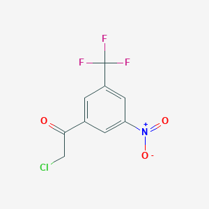 molecular formula C9H5ClF3NO3 B12451259 2-Chloro-1-(3-nitro-5-(trifluoromethyl)phenyl)ethanone 