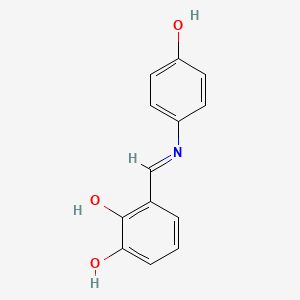 molecular formula C13H11NO3 B12451279 3-[(E)-[(4-hydroxyphenyl)imino]methyl]benzene-1,2-diol 