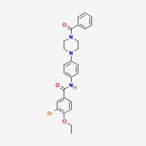 molecular formula C26H26BrN3O3 B12451292 N-[4-(4-benzoylpiperazin-1-yl)phenyl]-3-bromo-4-ethoxybenzamide 