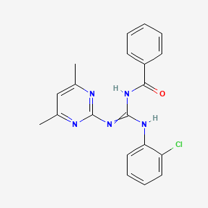 molecular formula C20H18ClN5O B12451322 N-[(1E)-[(2-Chlorophenyl)amino][(4,6-dimethylpyrimidin-2-YL)amino]methylidene]benzamide 