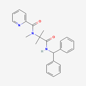 molecular formula C24H25N3O2 B12451329 N-{1-[(diphenylmethyl)amino]-2-methyl-1-oxopropan-2-yl}-N-methylpyridine-2-carboxamide 