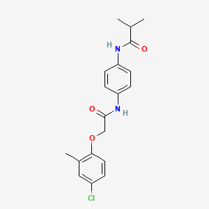 molecular formula C19H21ClN2O3 B12451334 N-(4-{[(4-chloro-2-methylphenoxy)acetyl]amino}phenyl)-2-methylpropanamide 