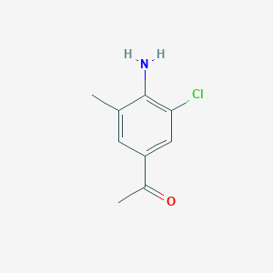 molecular formula C9H10ClNO B12451344 1-(4-Amino-3-chloro-5-methylphenyl)ethanone CAS No. 97760-81-1