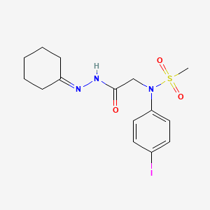 molecular formula C15H20IN3O3S B12451352 N-[2-(2-cyclohexylidenehydrazinyl)-2-oxoethyl]-N-(4-iodophenyl)methanesulfonamide (non-preferred name) 
