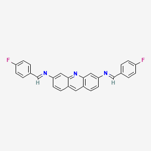 molecular formula C27H17F2N3 B12451368 N,N'-bis[(E)-(4-fluorophenyl)methylidene]acridine-3,6-diamine 