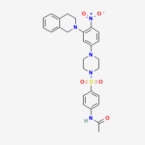 molecular formula C27H29N5O5S B12451379 N-[4-({4-[3-(3,4-dihydroisoquinolin-2(1H)-yl)-4-nitrophenyl]piperazin-1-yl}sulfonyl)phenyl]acetamide 