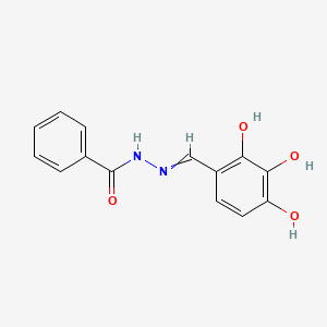 molecular formula C14H12N2O4 B12451393 N-[(2,3,4-trihydroxyphenyl)methylideneamino]benzamide 