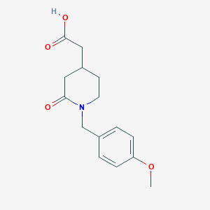 molecular formula C15H19NO4 B12451400 2-(1-(4-Methoxybenzyl)-2-oxopiperidin-4-yl)acetic acid 