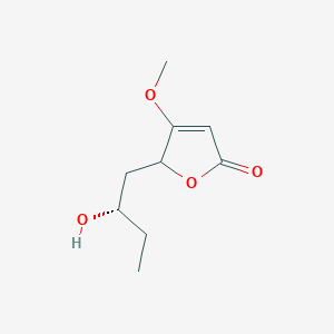 molecular formula C9H14O4 B1245142 2(5H)-Furanone, 5-[(2S)-2-hydroxybutyl]-4-methoxy- CAS No. 628302-59-0