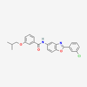 molecular formula C24H21ClN2O3 B12451434 N-[2-(3-chlorophenyl)-1,3-benzoxazol-5-yl]-3-(2-methylpropoxy)benzamide 