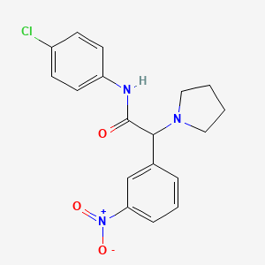 molecular formula C18H18ClN3O3 B12451495 N-(4-chlorophenyl)-2-(3-nitrophenyl)-2-(pyrrolidin-1-yl)acetamide 