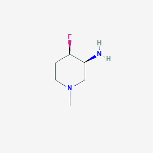 molecular formula C6H13FN2 B12451507 (3S,4R)-4-Fluoro-1-methylpiperidin-3-amine 