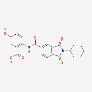 molecular formula C22H20N2O6 B12451600 2-{[(2-cyclohexyl-1,3-dioxo-2,3-dihydro-1H-isoindol-5-yl)carbonyl]amino}-5-hydroxybenzoic acid 
