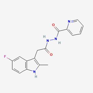 molecular formula C17H15FN4O2 B12451604 N'-[2-(5-fluoro-2-methyl-1H-indol-3-yl)acetyl]pyridine-2-carbohydrazide 