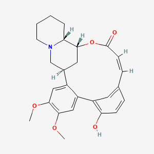 molecular formula C26H29NO5 B1245161 (1S,13Z,17R,18R)-9-hydroxy-4,5-dimethoxy-16-oxa-23-azapentacyclo[15.7.1.18,12.02,7.018,23]hexacosa-2,4,6,8,10,12(26),13-heptaen-15-one 