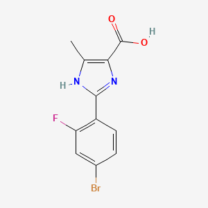 molecular formula C11H8BrFN2O2 B12451614 2-(4-bromo-2-fluorophenyl)-5-methyl-1H-imidazole-4-carboxylic acid 