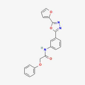 molecular formula C20H15N3O4 B12451615 N-{3-[5-(furan-2-yl)-1,3,4-oxadiazol-2-yl]phenyl}-2-phenoxyacetamide 