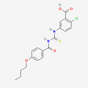 molecular formula C19H19ClN2O4S B12451631 5-[(4-Butoxybenzoyl)carbamothioylamino]-2-chlorobenzoic acid CAS No. 532939-36-9