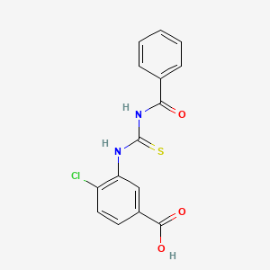 molecular formula C15H11ClN2O3S B12451632 4-Chloro-3-{[(phenylcarbonyl)carbamothioyl]amino}benzoic acid 