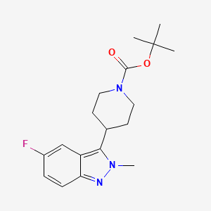molecular formula C18H24FN3O2 B12451671 tert-butyl 4-(5-Fluoro-2-methyl-2H-indazol-3-yl)piperidine-1-carboxylate 