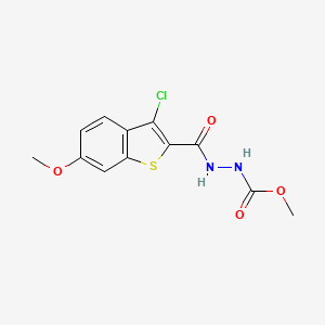 molecular formula C12H11ClN2O4S B12451681 Methyl 2-[(3-chloro-6-methoxy-1-benzothiophen-2-yl)carbonyl]hydrazinecarboxylate 