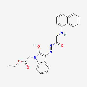 molecular formula C24H22N4O4 B12451710 ethyl [(3Z)-3-{2-[(naphthalen-1-ylamino)acetyl]hydrazinylidene}-2-oxo-2,3-dihydro-1H-indol-1-yl]acetate 